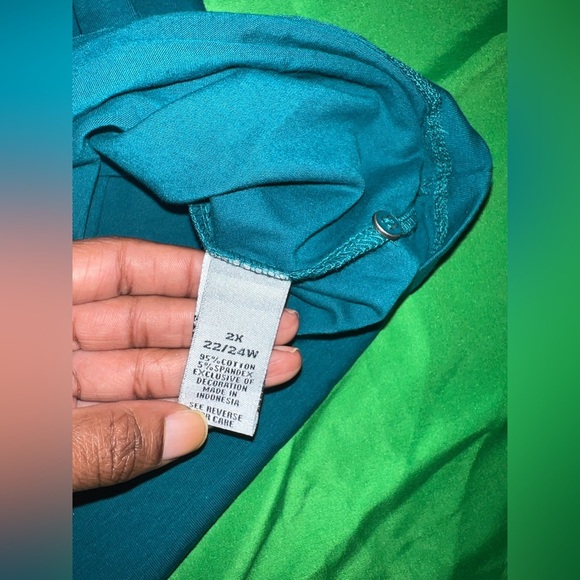 NWT Catherines Vibrant Teal 3/4 Sleeve Blouse size 2X - Picture 8 of 9